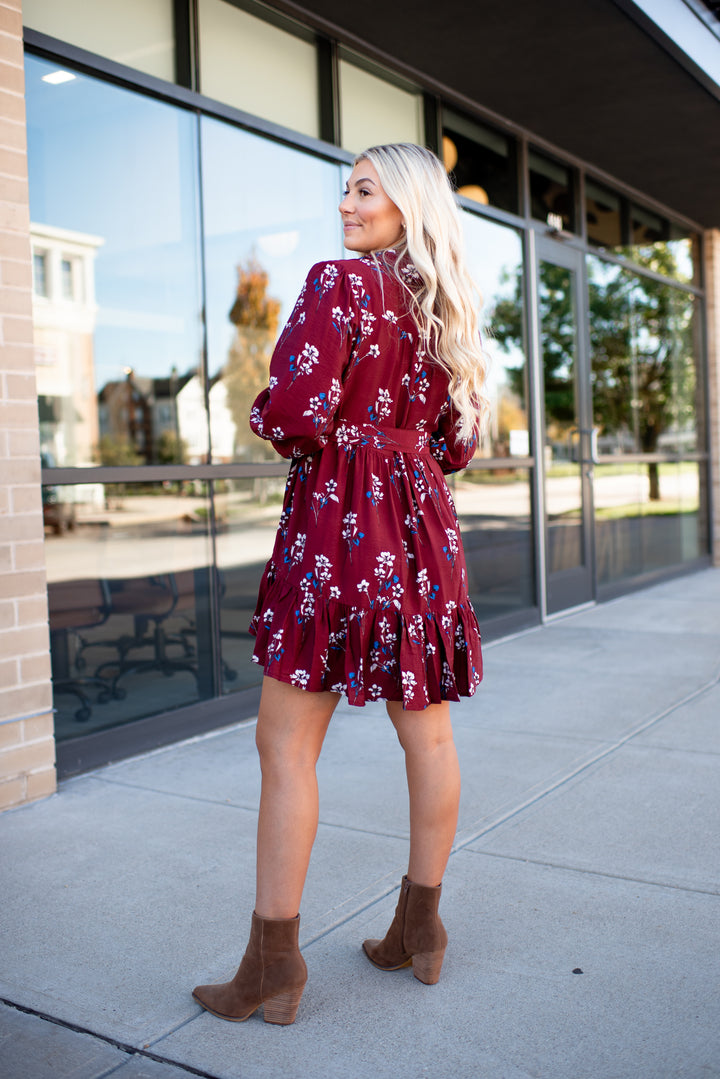 Crimson Crush Mini Dress (Burgundy)