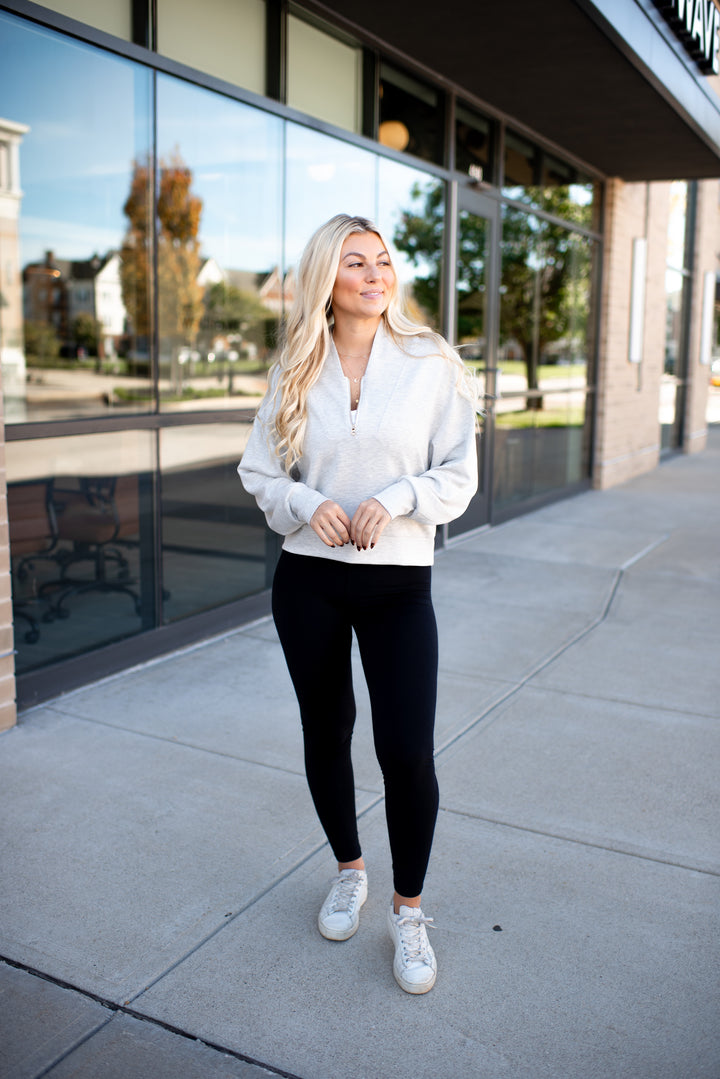 Loungin' in Luxe Top (Heather Grey)