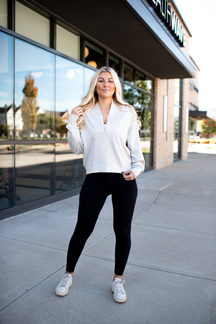 Loungin' in Luxe Top (Heather Grey)