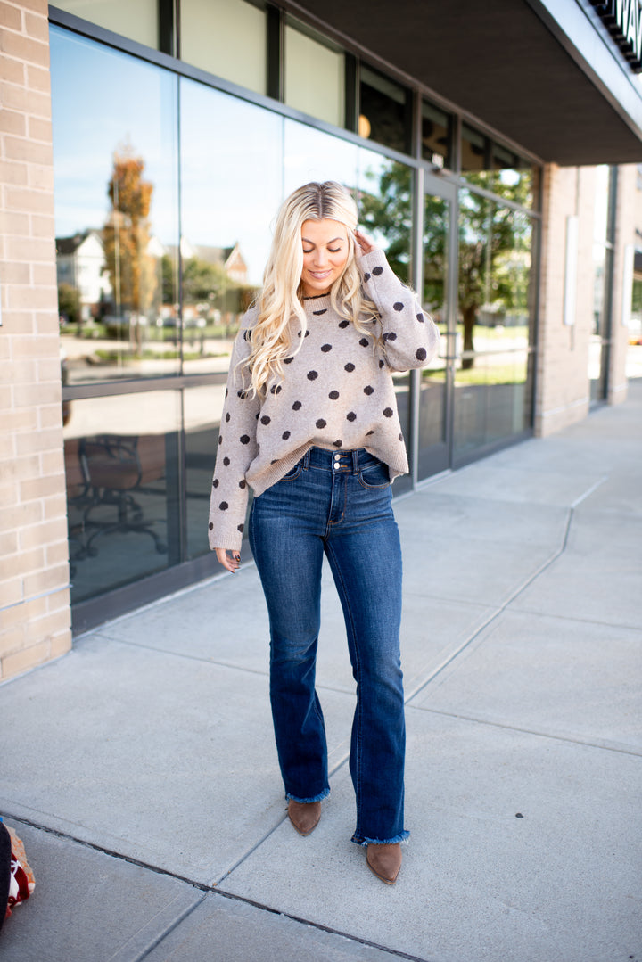Cappuccino Kiss Dotted Sweater (Mocha)