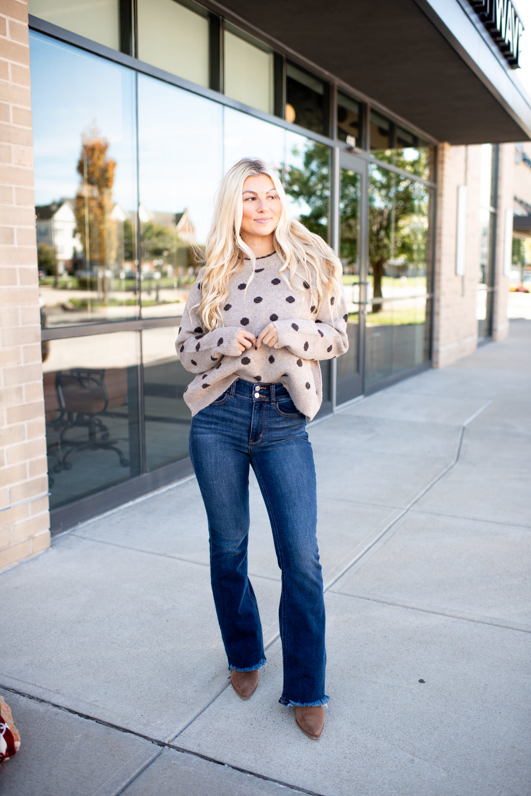 Cappuccino Kiss Dotted Sweater (Mocha)