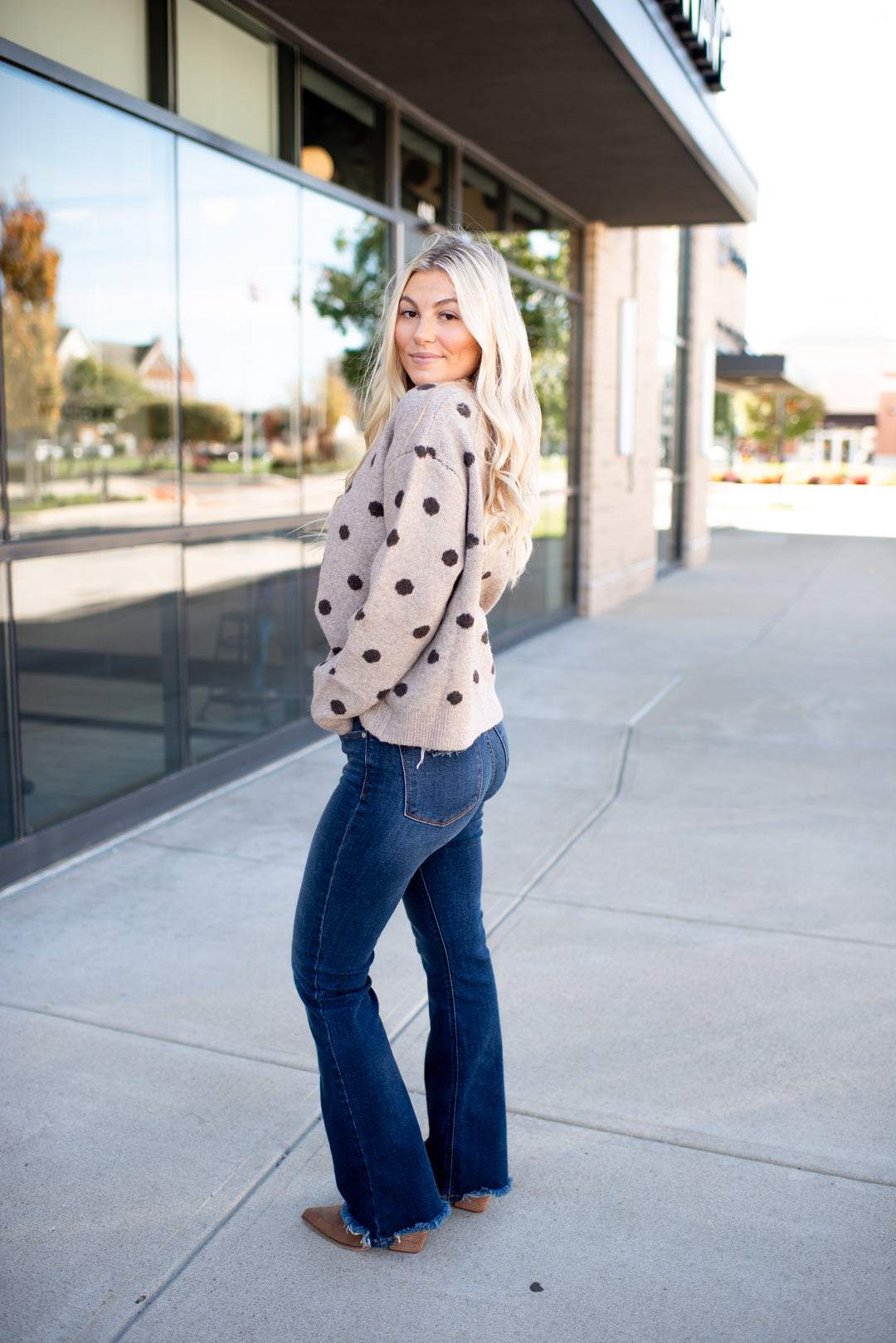 Cappuccino Kiss Dotted Sweater (Mocha)