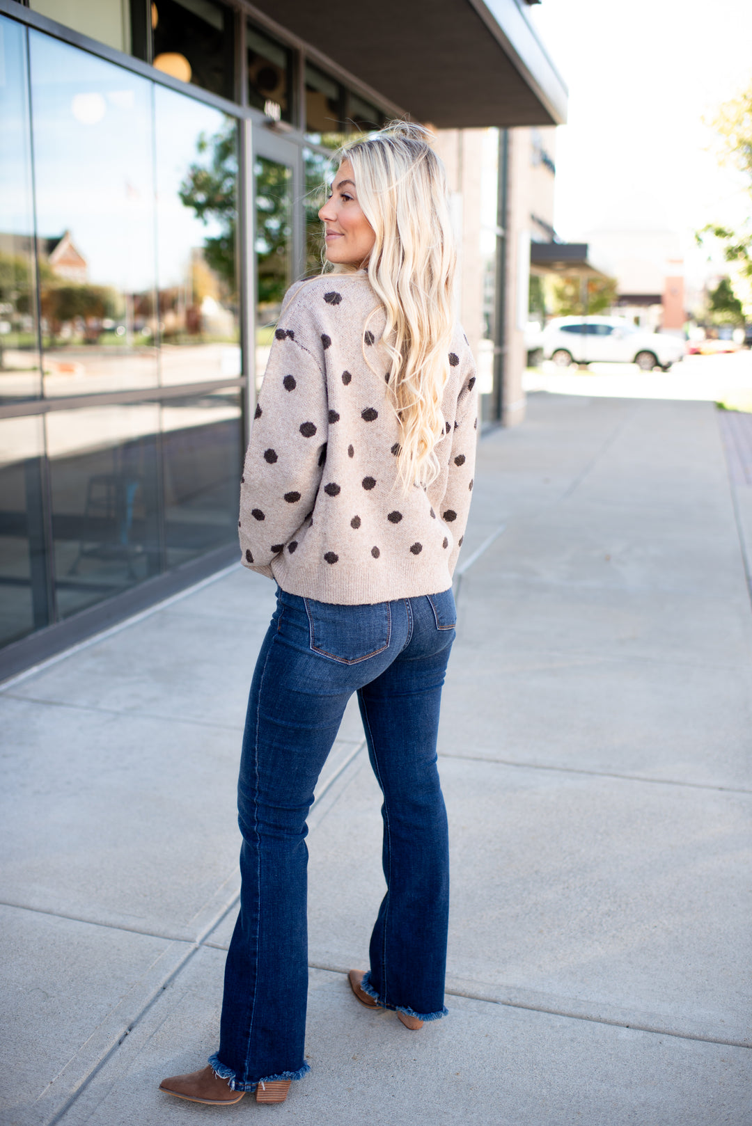 Cappuccino Kiss Dotted Sweater (Mocha)