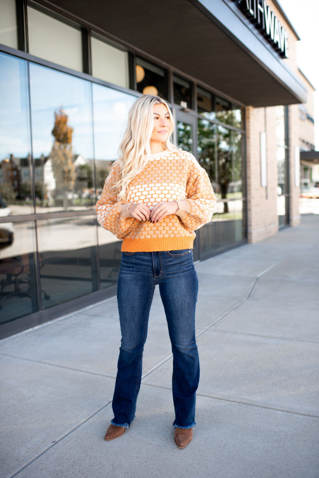 Hazel Honeycomb Sweater (Brown)