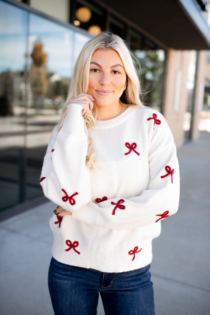 Tied With Love Sweater (Cream)