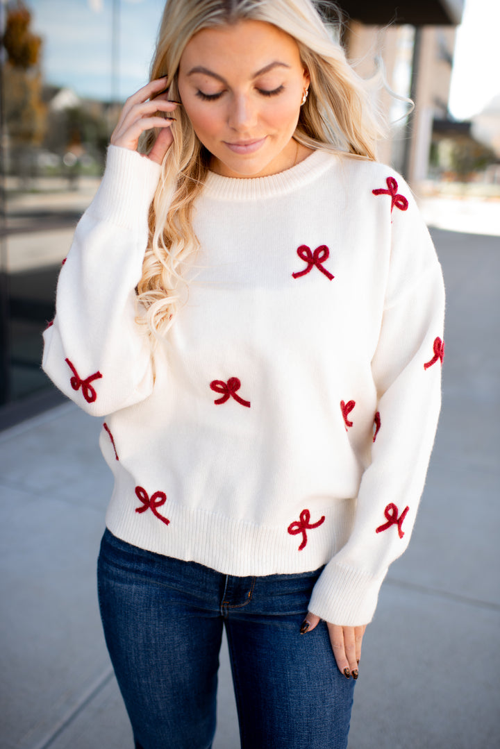 Tied With Love Sweater (Cream)