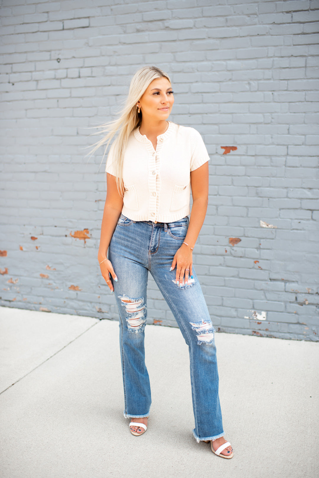 Gilded Knit Cropped Cardigan