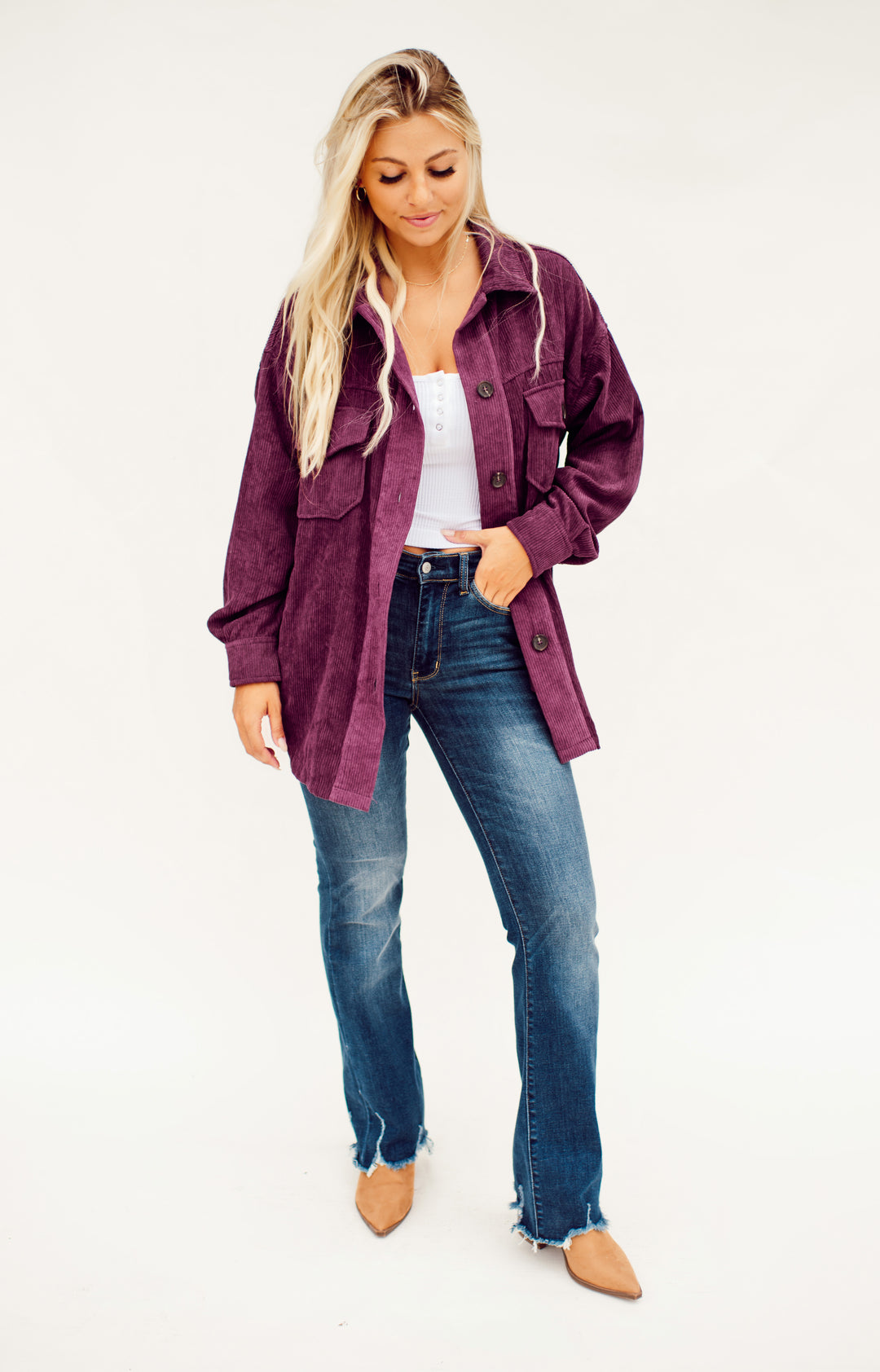 Paige Corduroy Jacket (Plum)