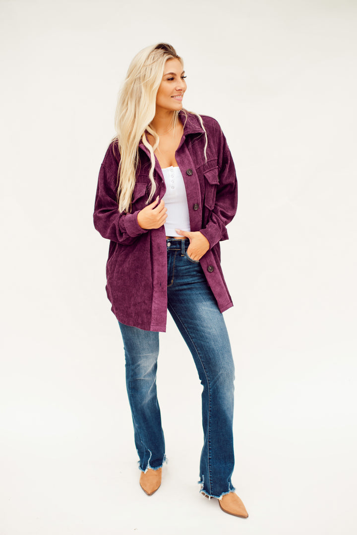 Paige Corduroy Jacket (Plum)