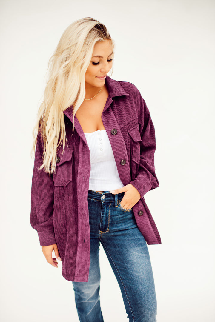 Paige Corduroy Jacket (Plum)