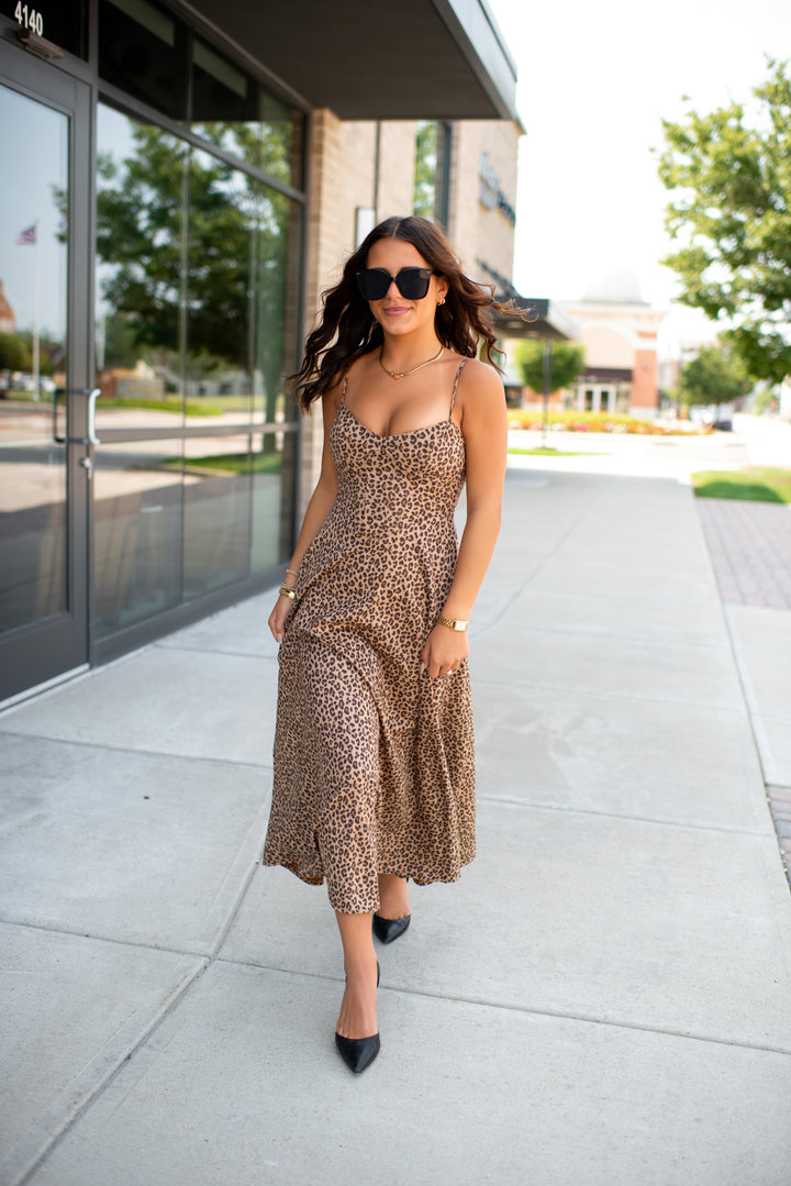 Leopard Love Midi Dress
