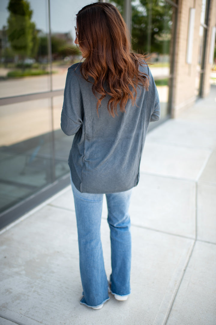 Moon Light Long Sleeve Top (Navy)