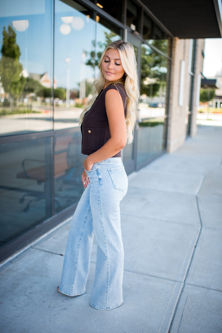 Sweater Weather Sleeveless Top (Brown)