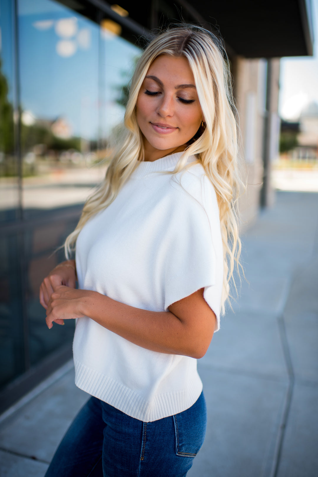 Soft Spell Sweater Top (Ivory)