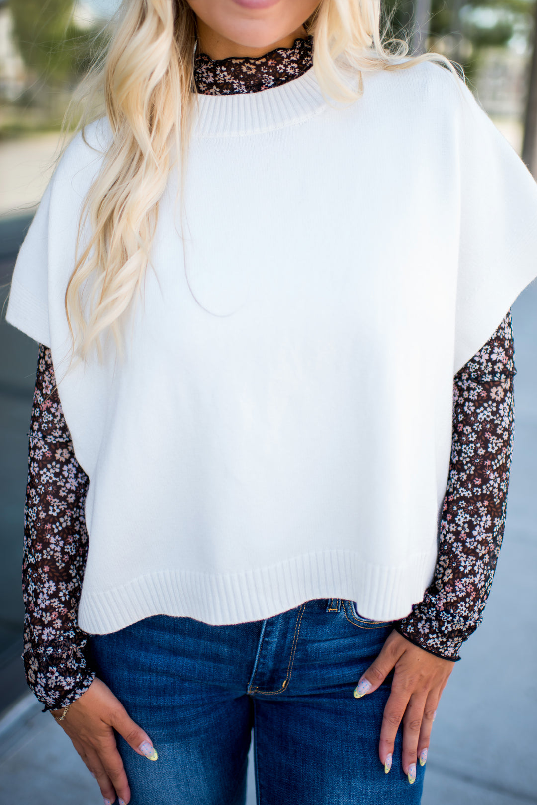 Soft Spell Sweater Top (Ivory)