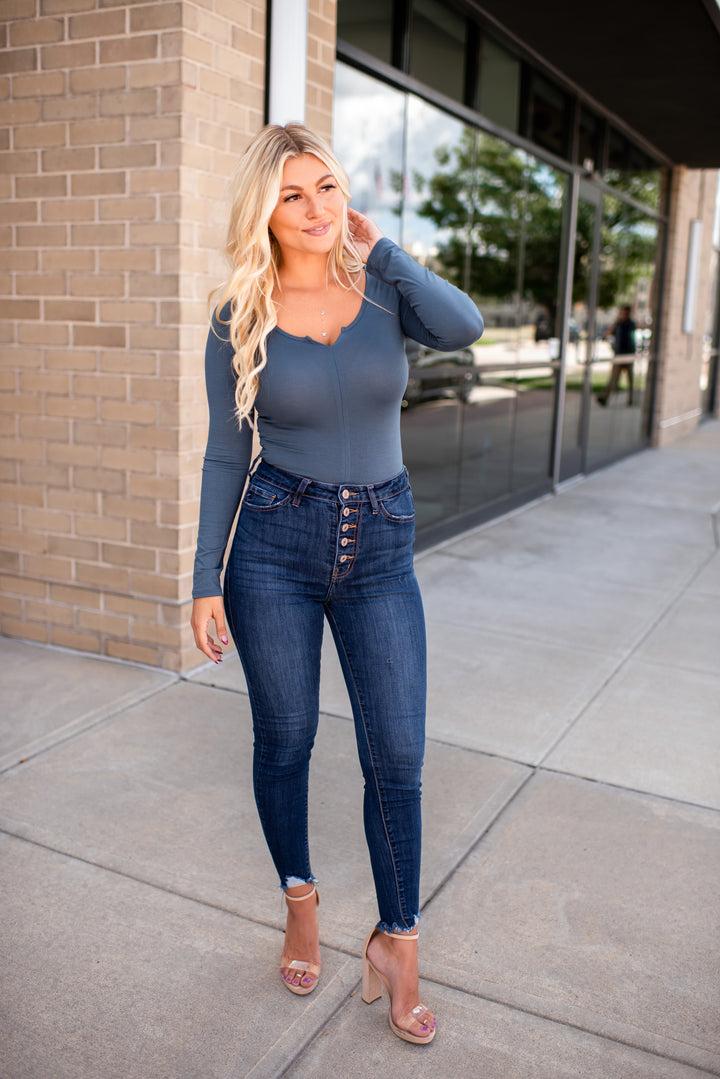 Clean Slate Bodysuit (Denim)