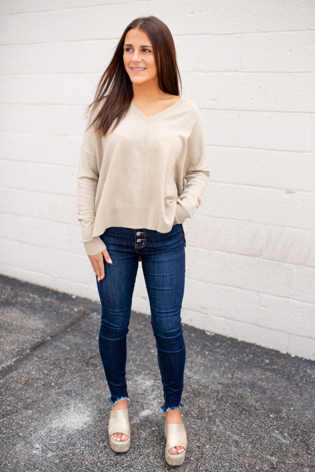 Rory Long Sleeve Top (Taupe)