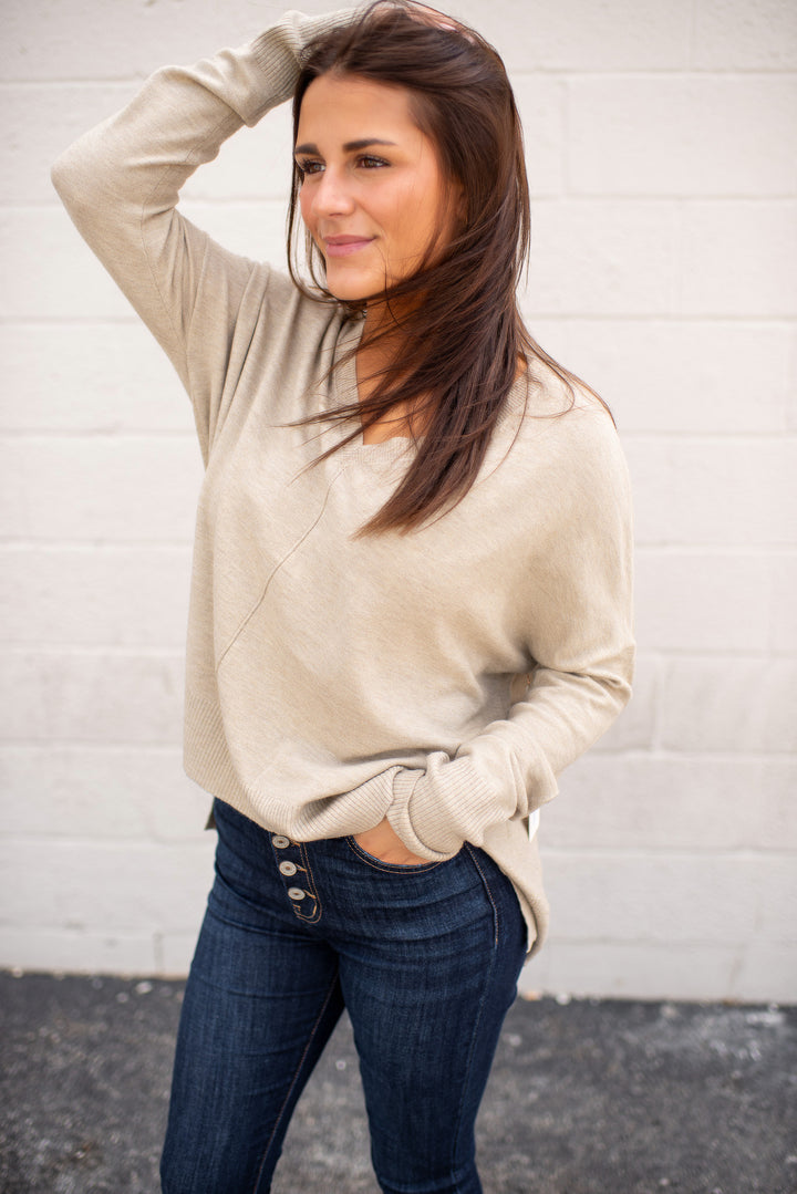 Rory Long Sleeve Top (Taupe)