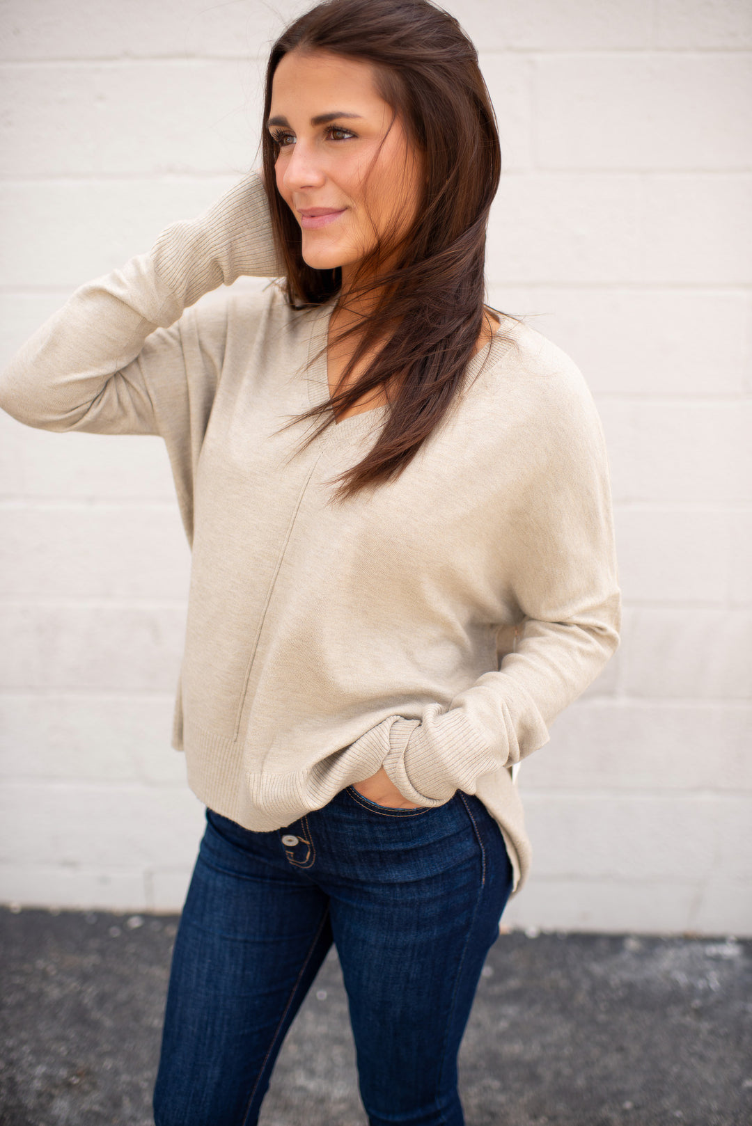 Rory Long Sleeve Top (Taupe)