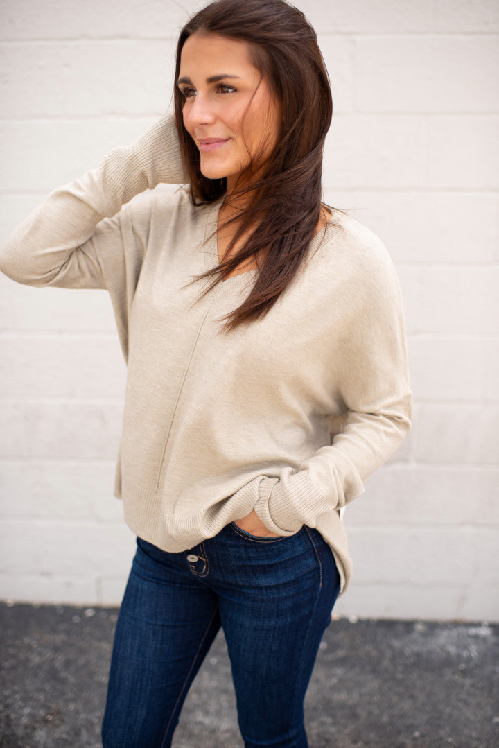 Rory Long Sleeve Top (Taupe)