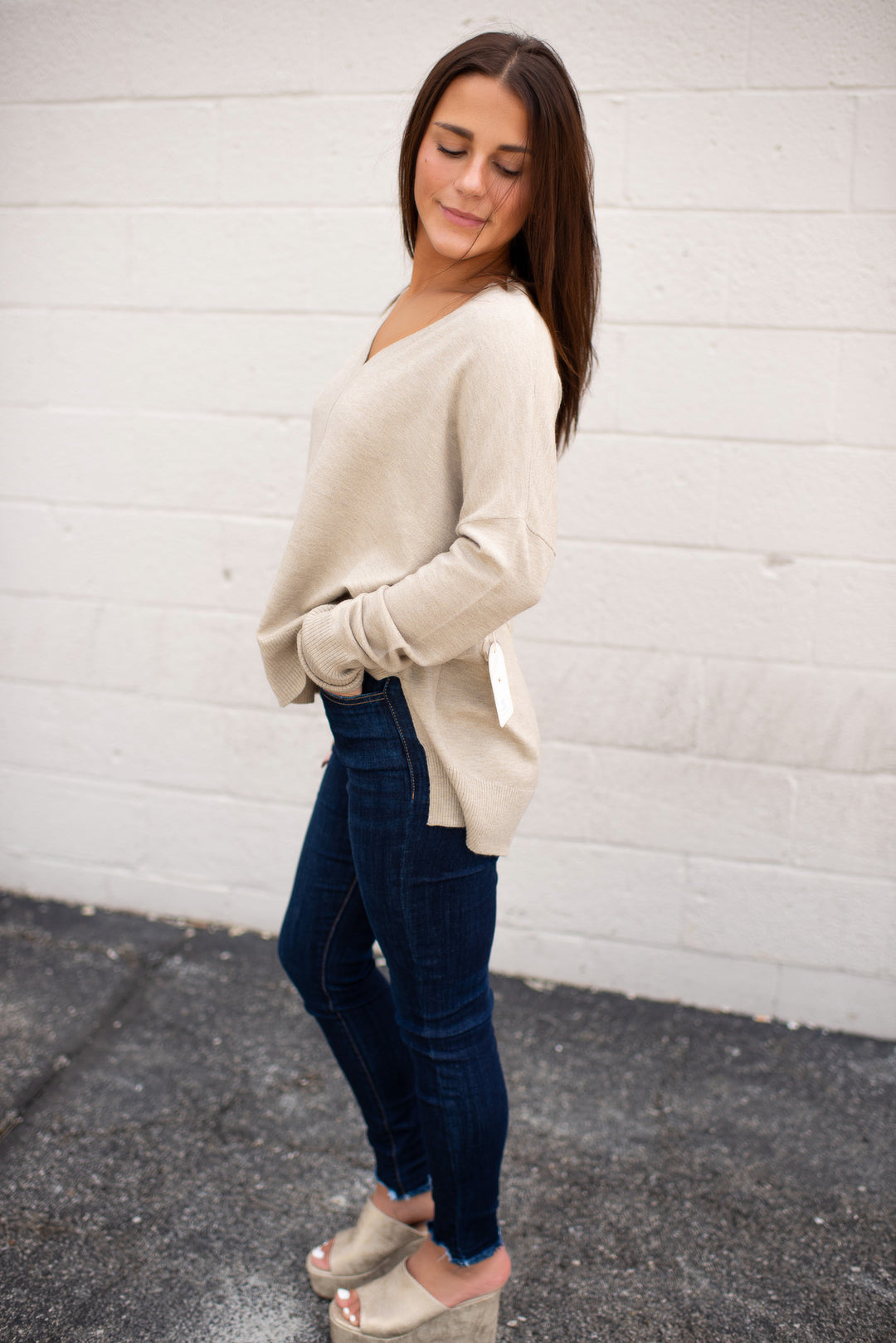 Rory Long Sleeve Top (Taupe)