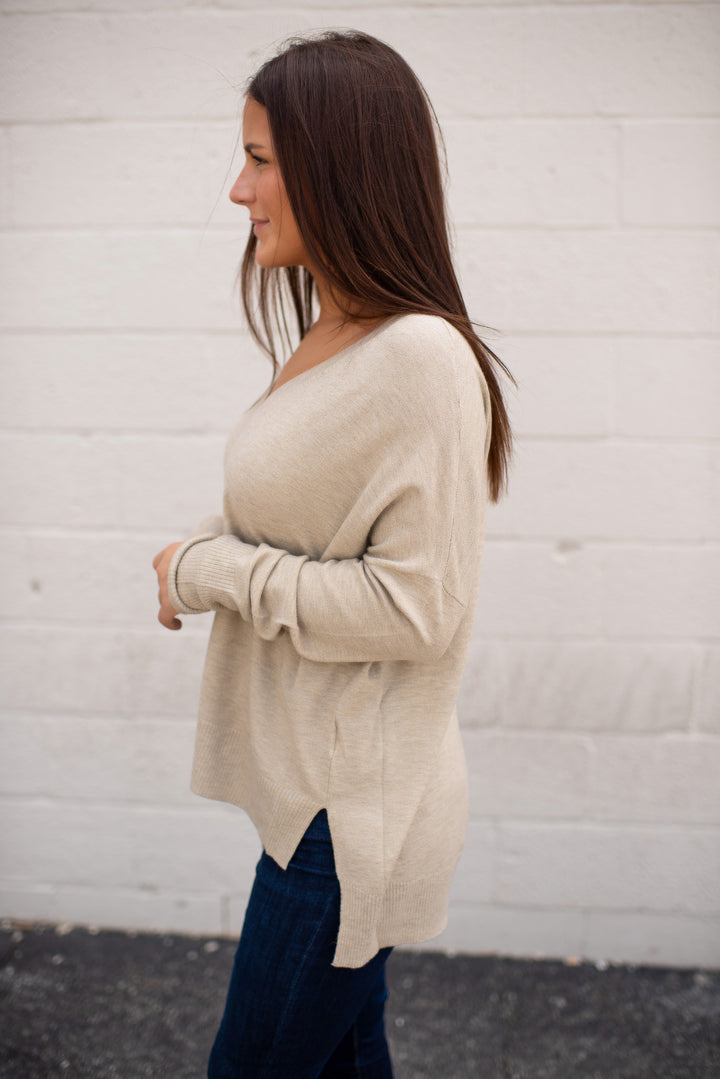Rory Long Sleeve Top (Taupe)