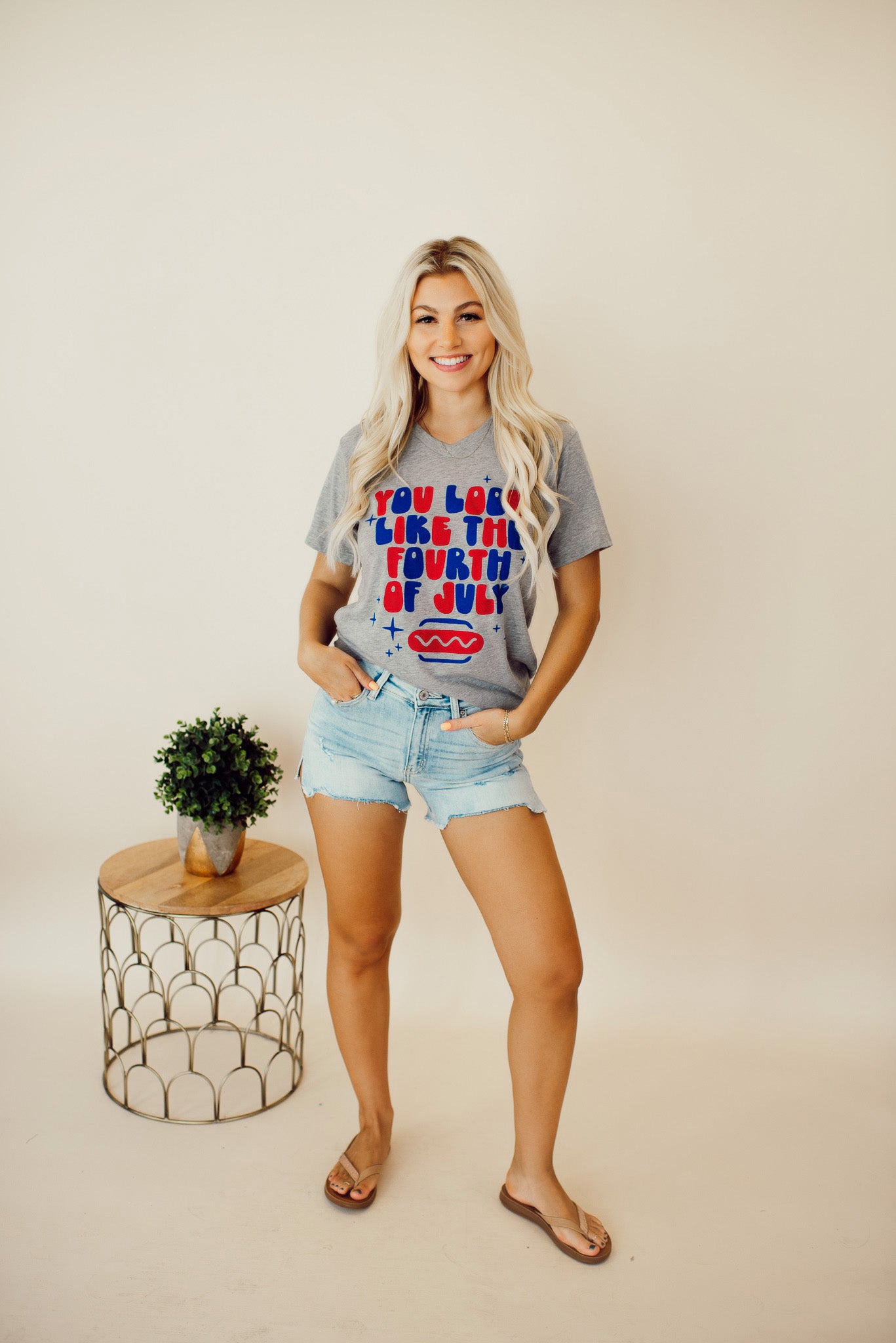 You Look Like The 4th of July Graphic Tee ( Grey) FINAL SALE