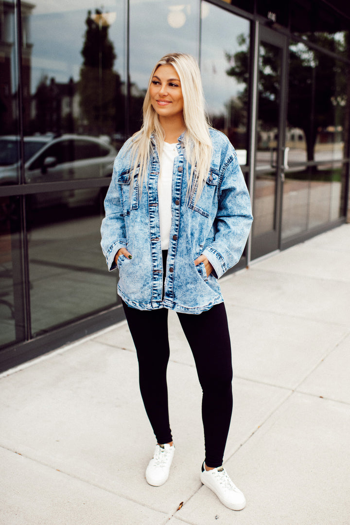 Arbors Oversized Denim Jacket (Acid Wash)
