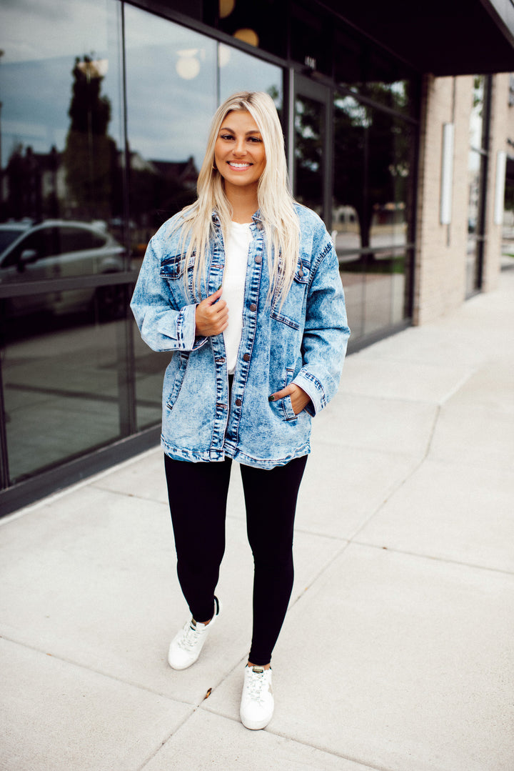 Arbors Oversized Denim Jacket (Acid Wash)