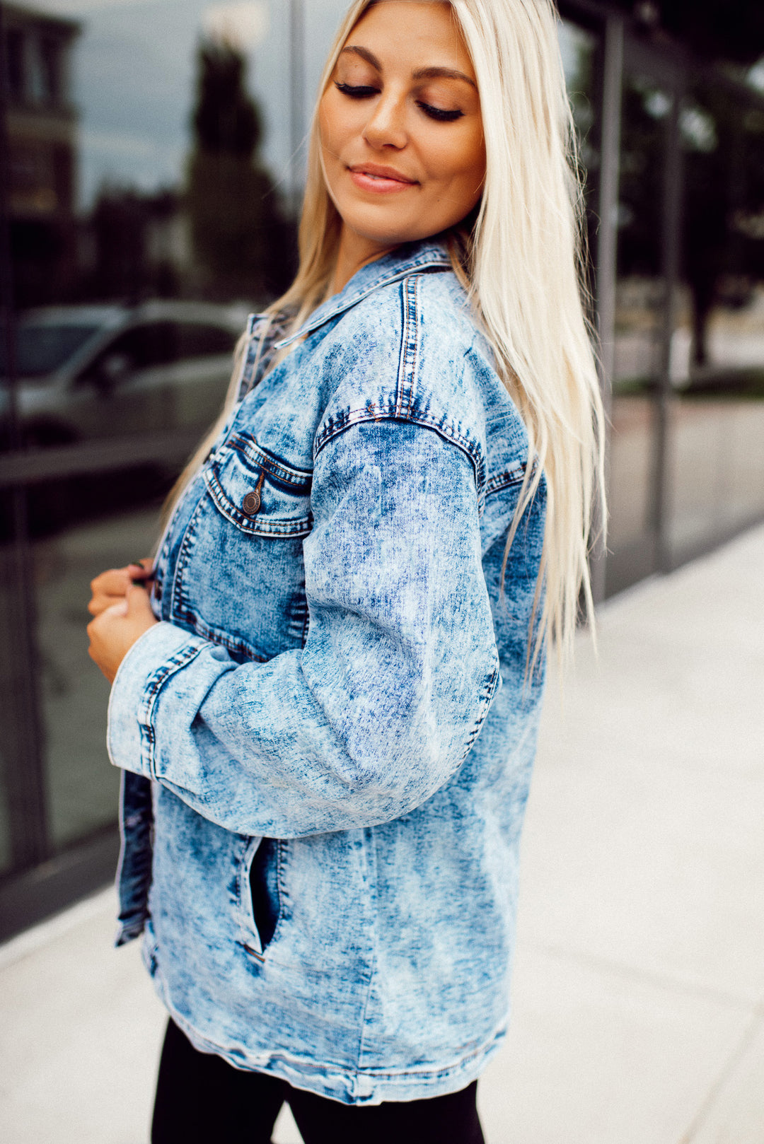 Arbors Oversized Denim Jacket (Acid Wash)