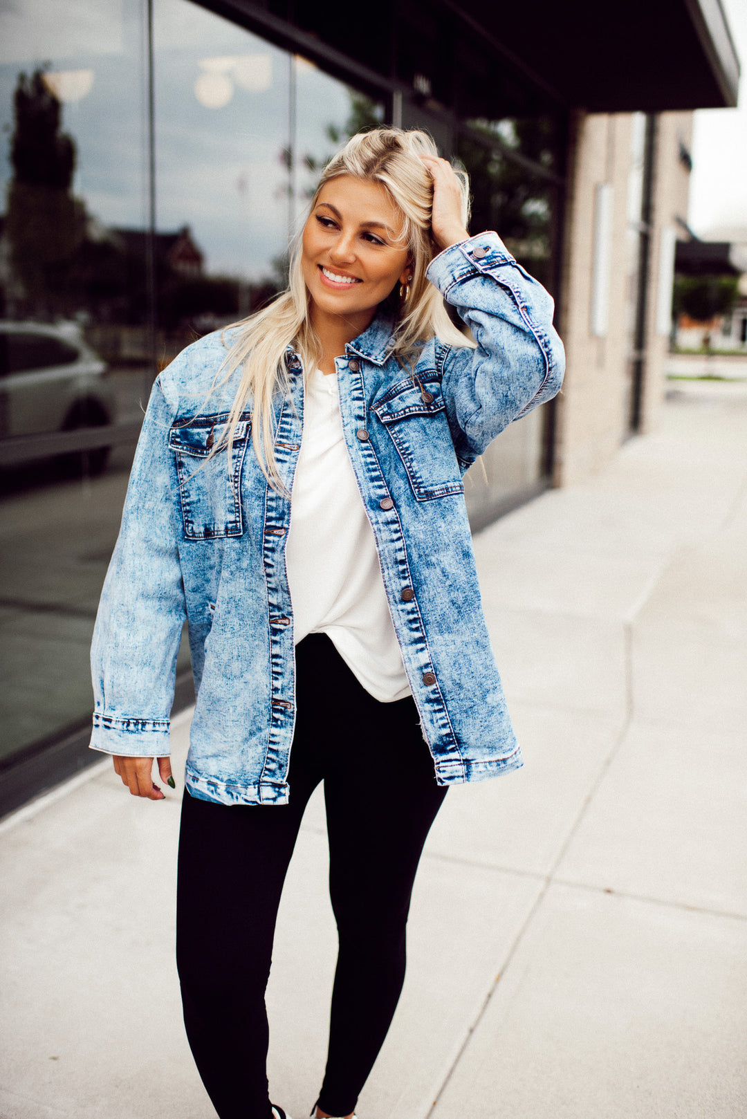 Arbors Oversized Denim Jacket (Acid Wash)