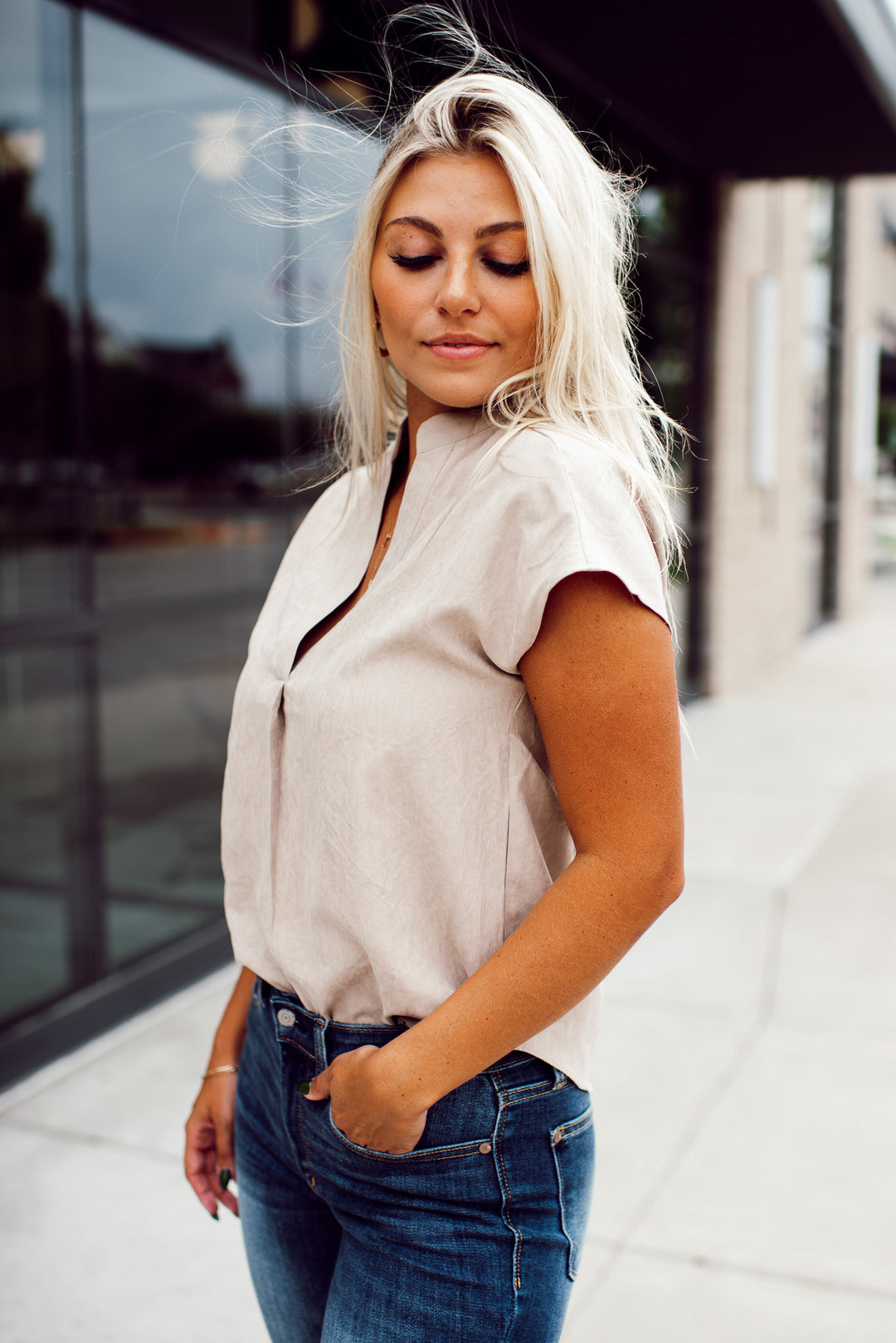 Soft & Sweet Blouse (Taupe)