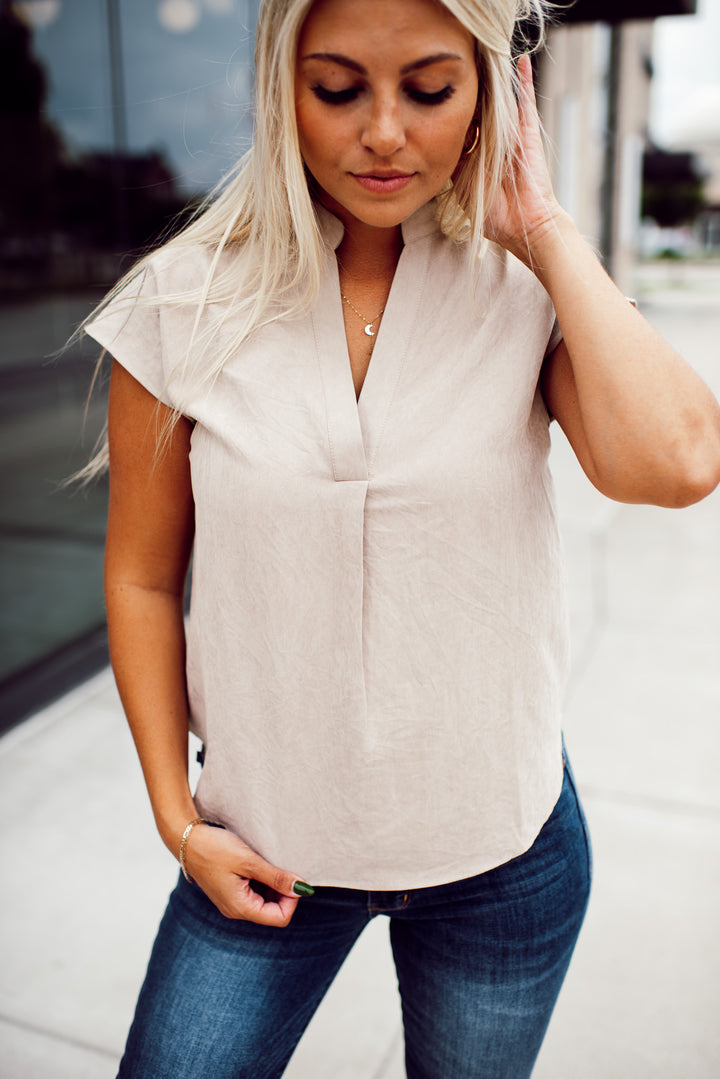 Soft & Sweet Blouse (Taupe)