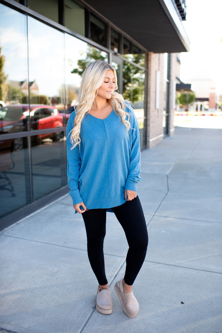 All The Good Things Sweater (Heather Azure Blue)