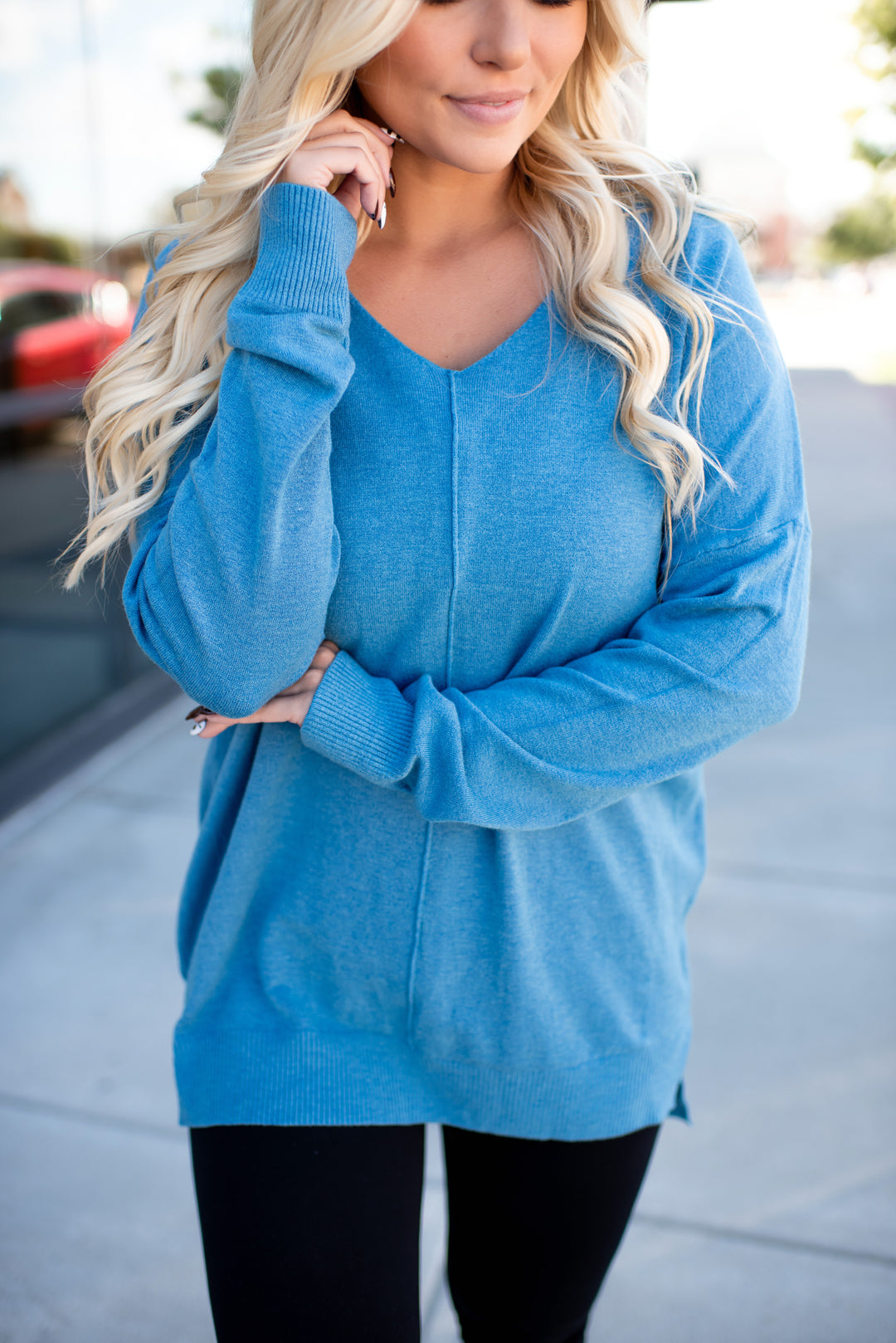 All The Good Things Sweater (Heather Azure Blue)
