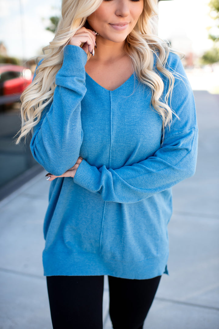 All The Good Things Sweater (Heather Azure Blue)