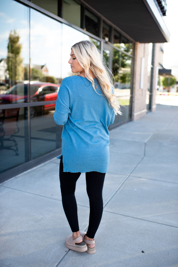 All The Good Things Sweater (Heather Azure Blue)