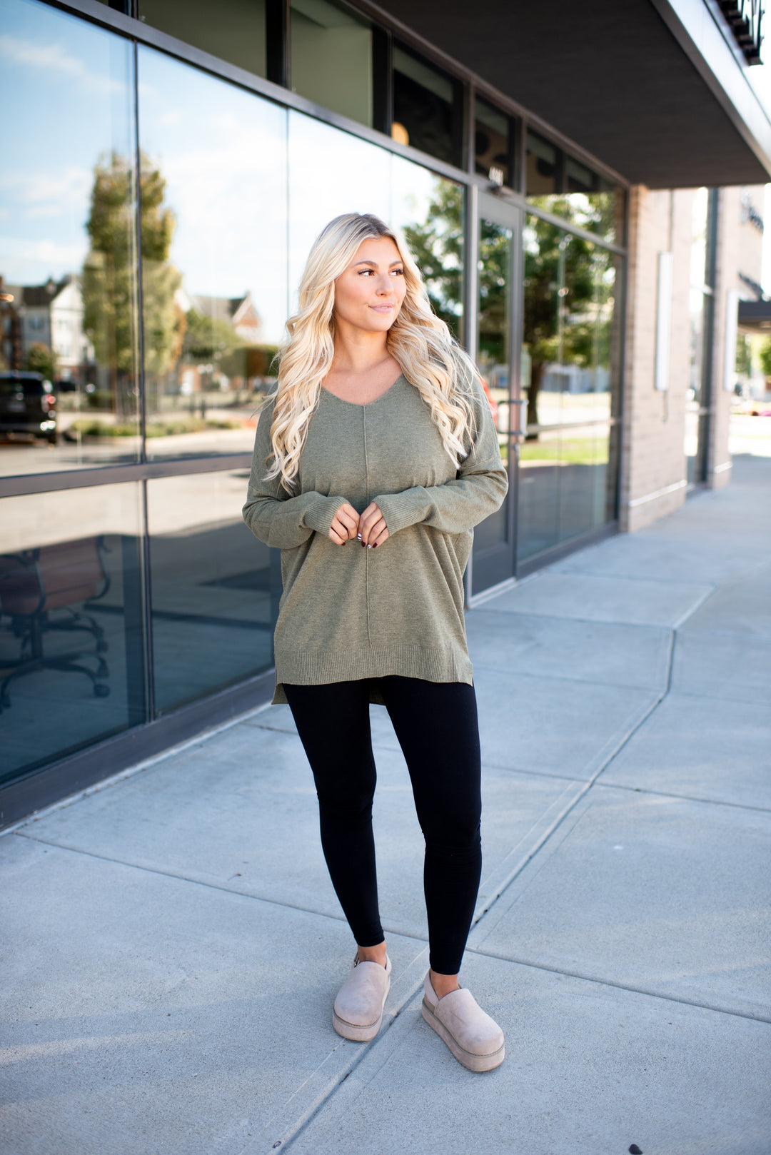 All The Good Things Sweater (Heather Olive)