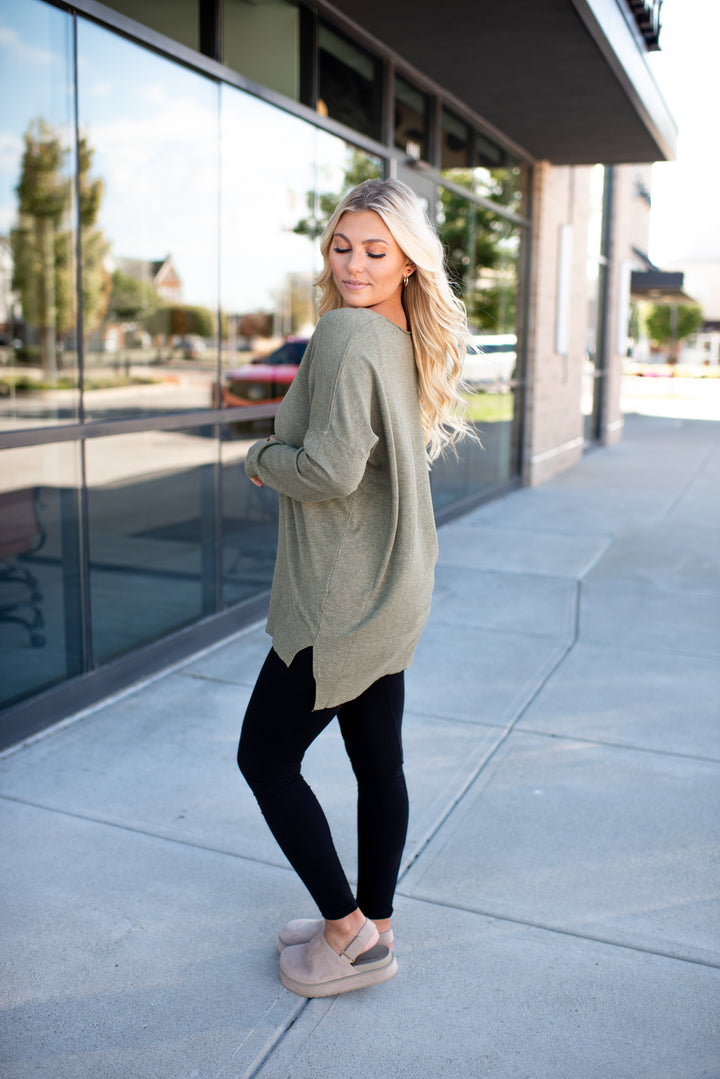 All The Good Things Sweater (Heather Olive)