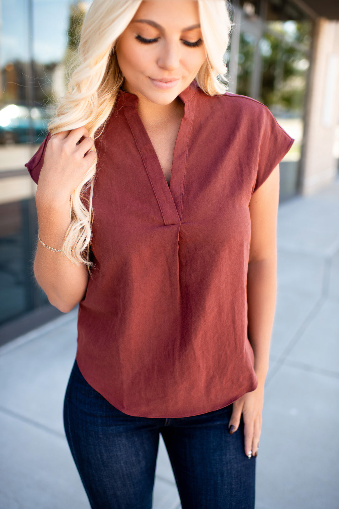 Soft & Sweet Blouse (Deep rust)