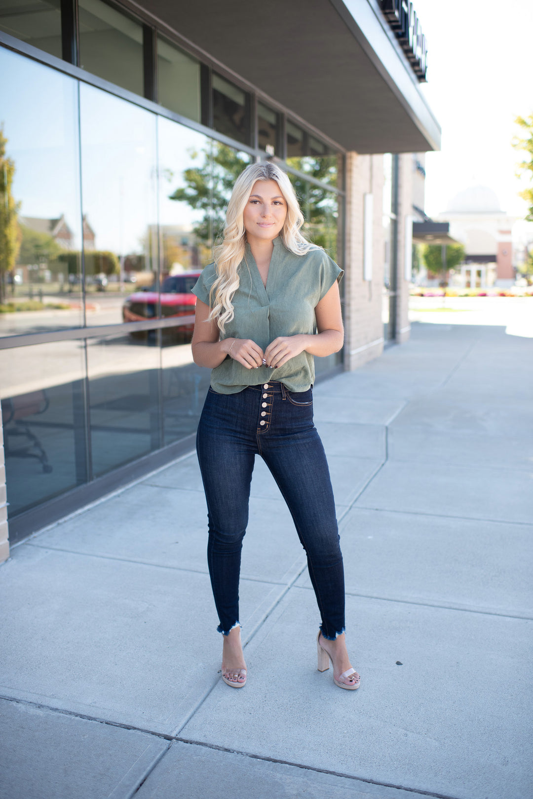 Soft & Sweet Blouse ( Deep Olive)