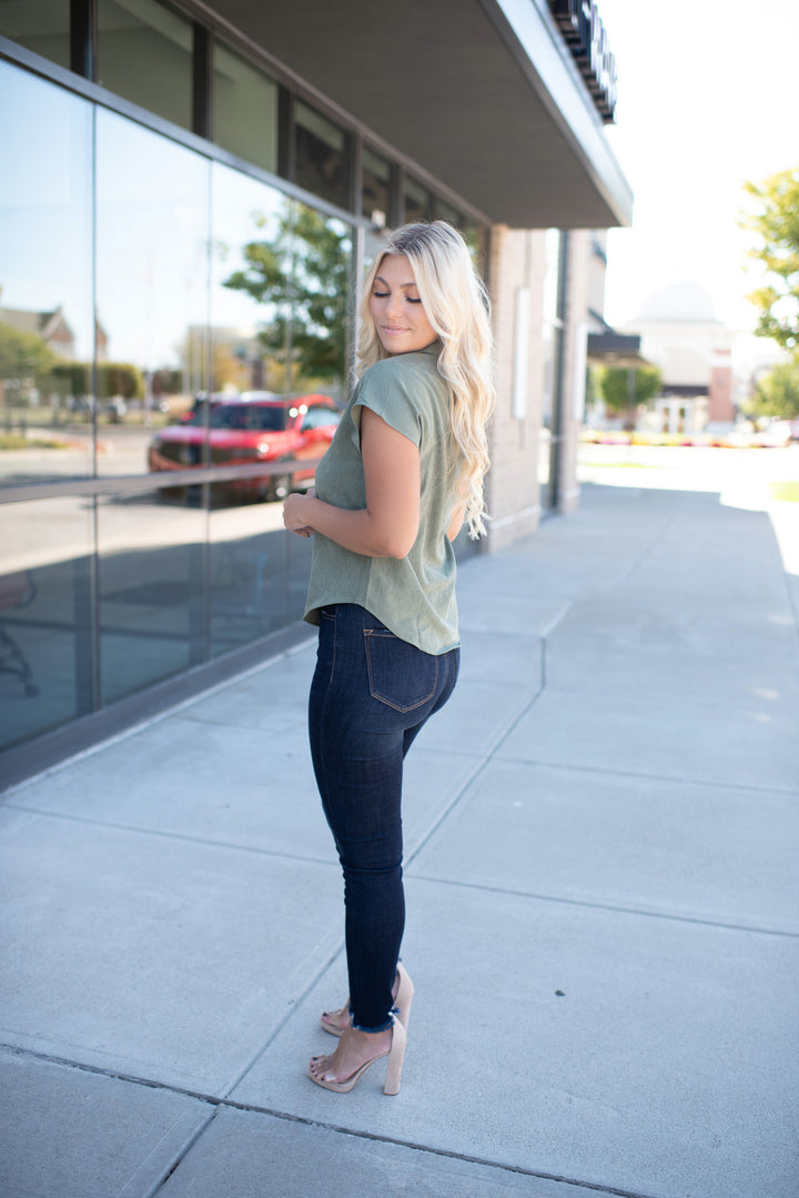 Soft & Sweet Blouse ( Deep Olive)