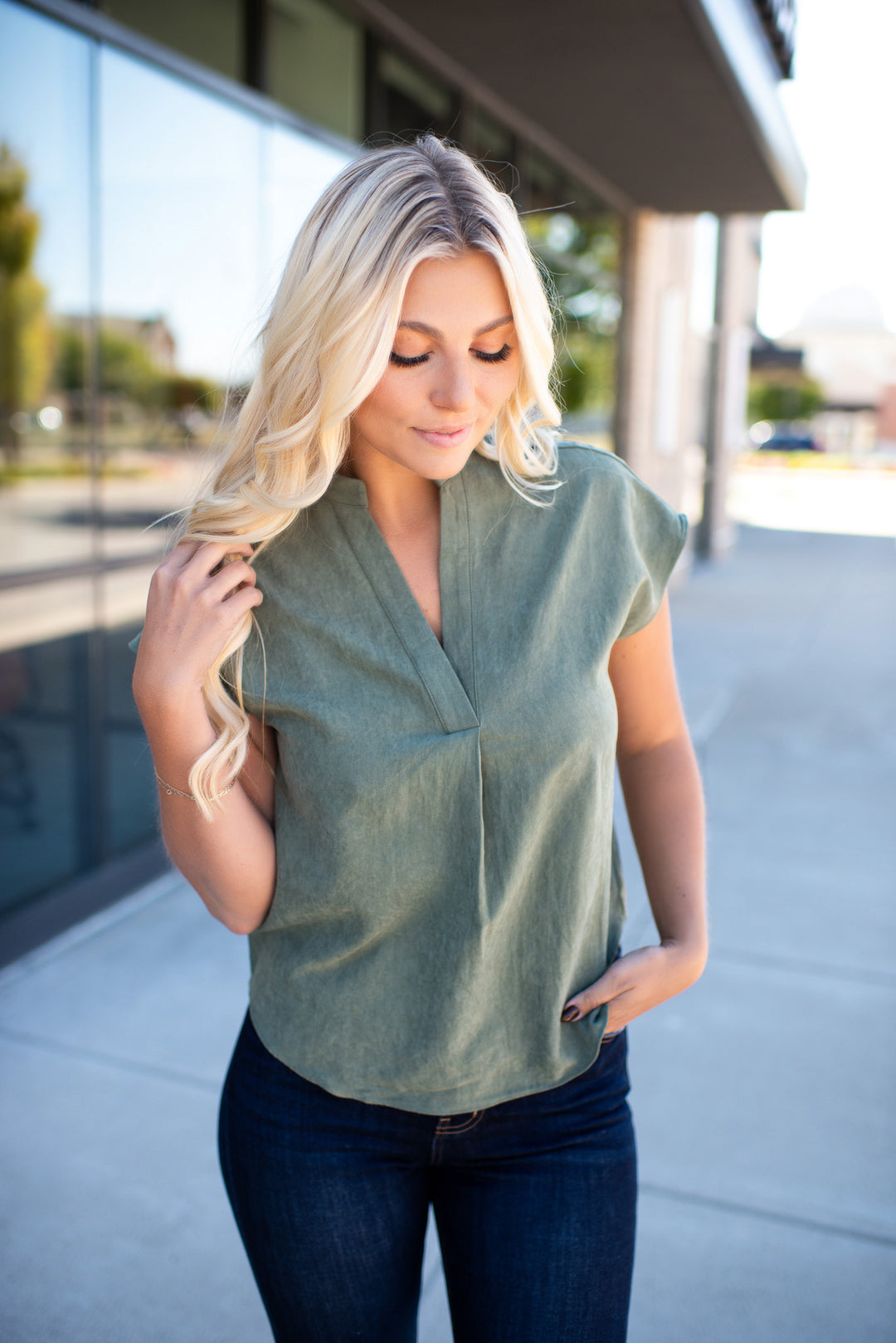Soft & Sweet Blouse ( Deep Olive)