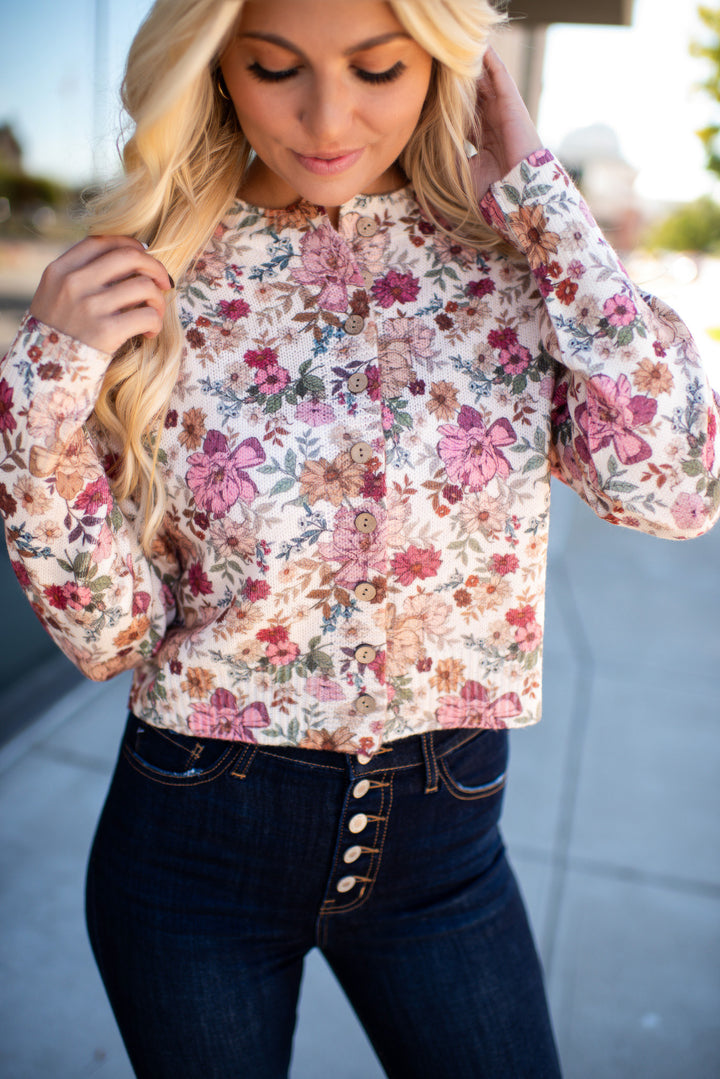 Vintage Rosewood Cardigan Top