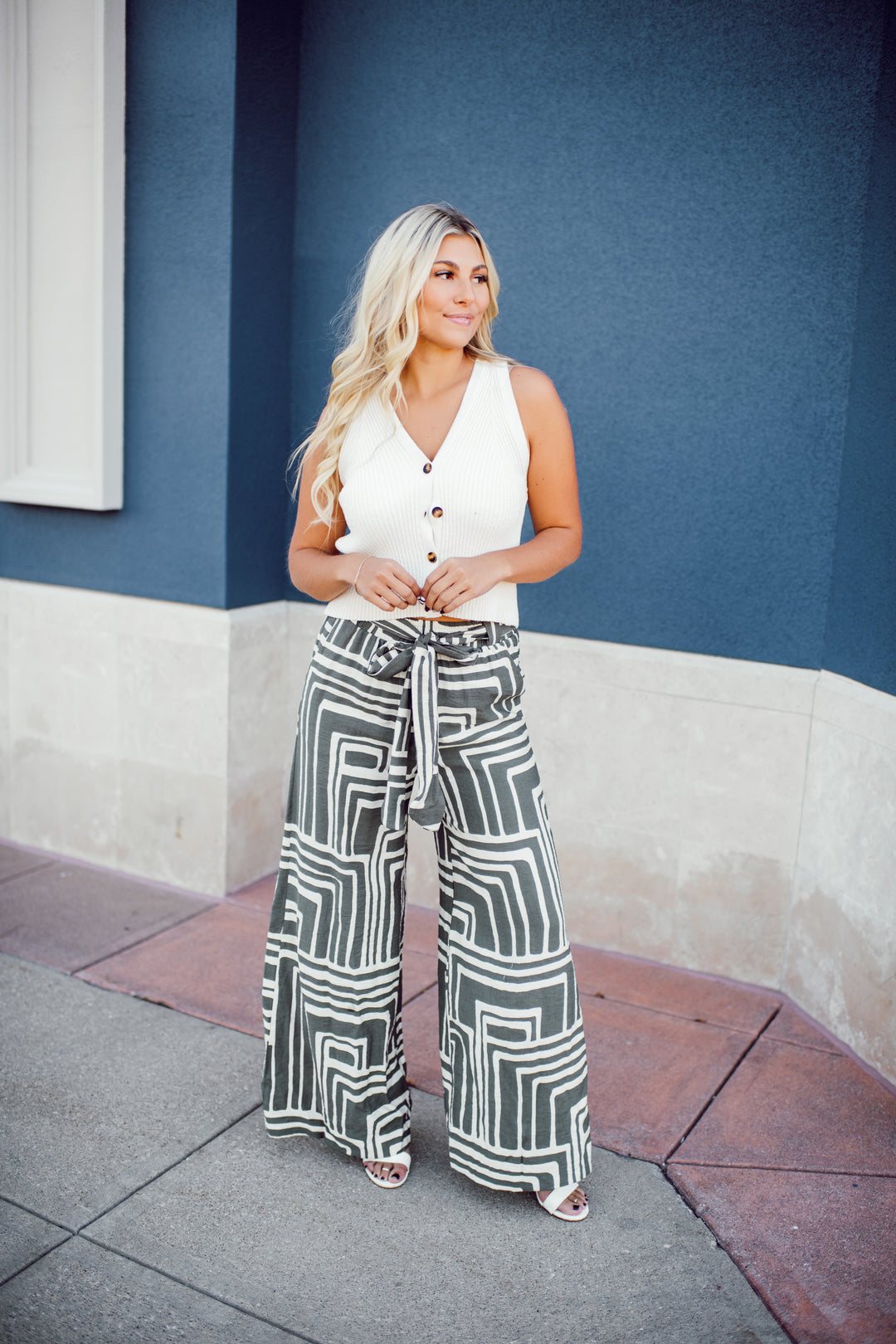 Geometric Shade Pants (Olive)