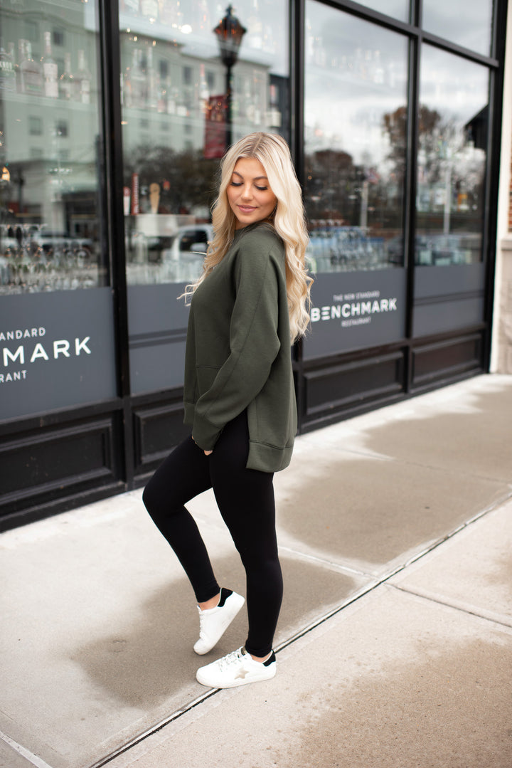 Slit Scuba Pullover (Olive)