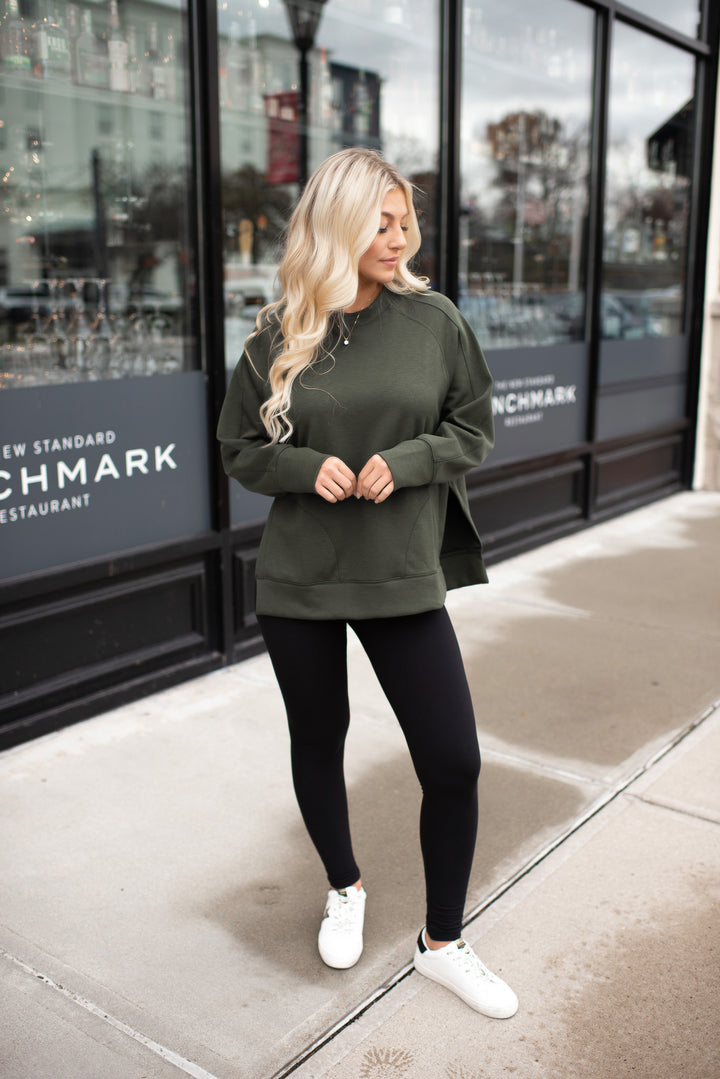 Slit Scuba Pullover (Olive)