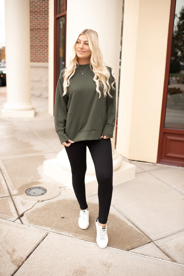 Slit Scuba Pullover (Olive)