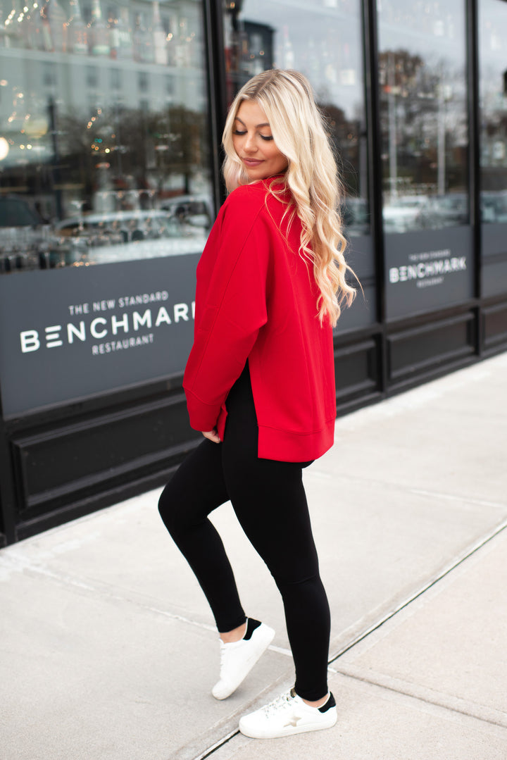 Slit Scuba Pullover (Ruby)