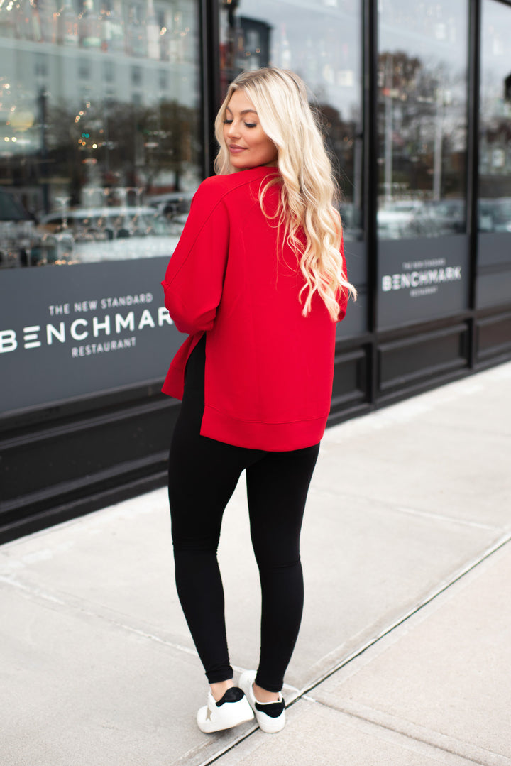 Slit Scuba Pullover (Ruby)